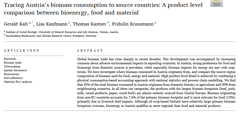 Tracing Austria's biomass consumption to source countries: A product-level comparison between bioenergy, food and material-image