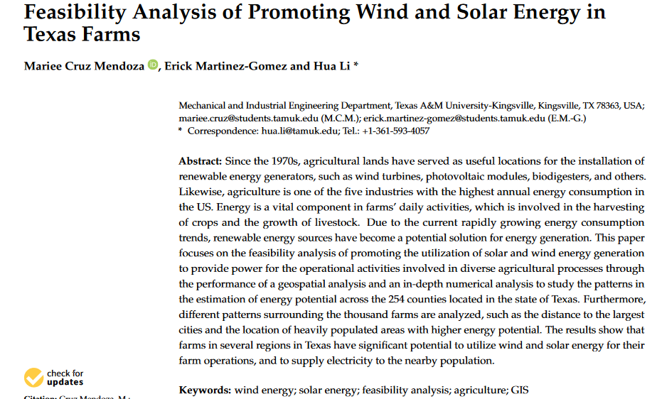 Feasibility Analysis of Promoting Wind and Solar Energy in Texas Farms-image