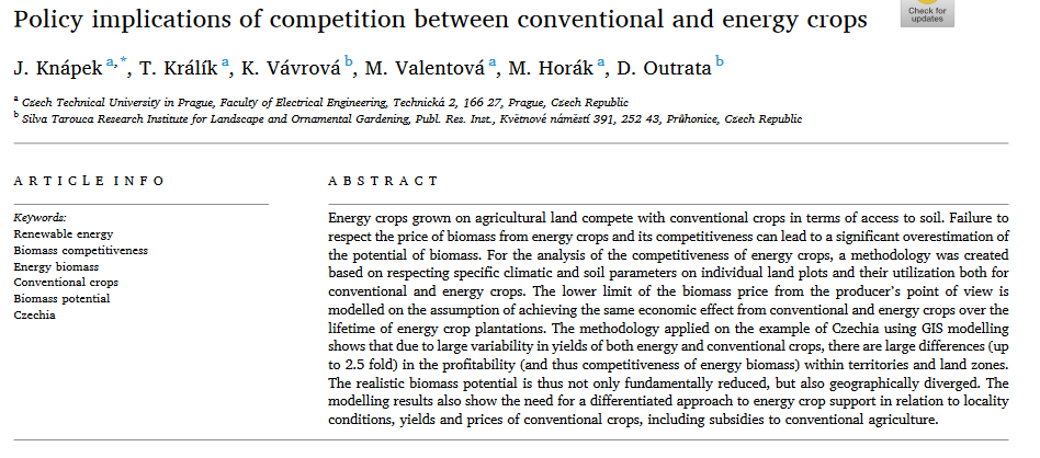 Policy implications of competition between conventional and energy crops-image
