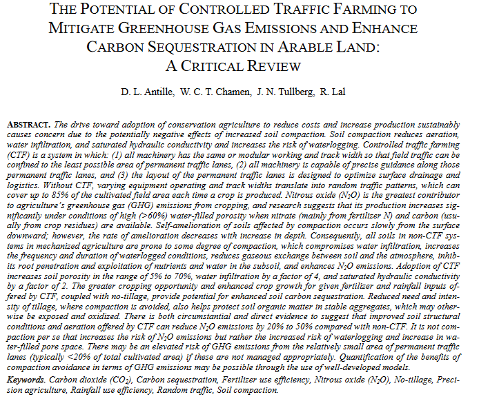 Potentialet ved kontrolleret trafiklandbrug for at mindske drivhusgasemissioner og forbedre kulstofbinding i agerjord: En kritisk gennemgang-image