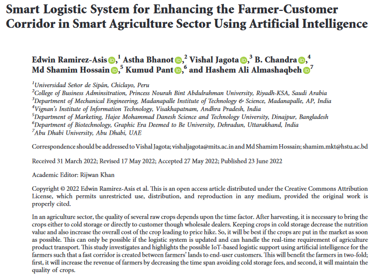 Sistema logistico intelligente per migliorare il corridoio agricoltore-cliente nel settore dell'agricoltura intelligente utilizzando l'intelligenza artificiale-image