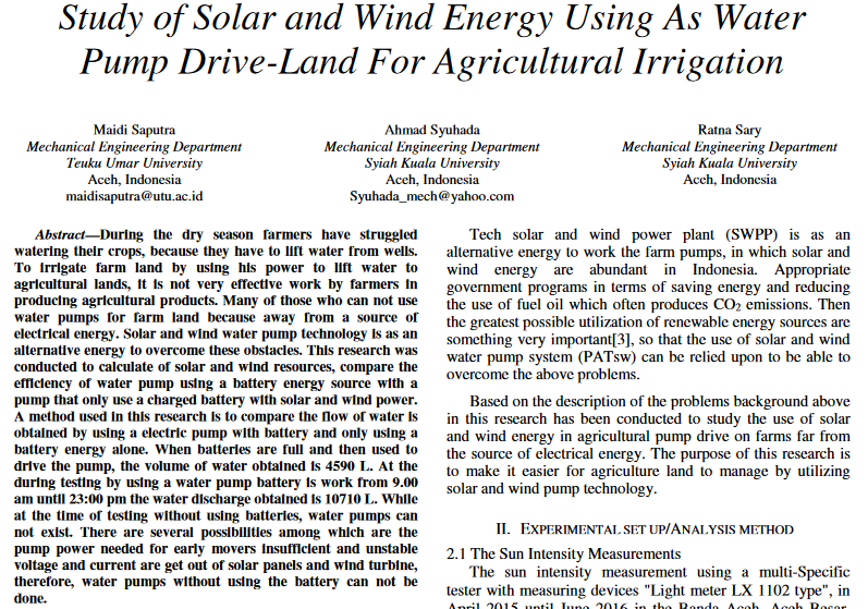 Studio dell'energia solare utilizzando come terreno di azionamento della pompa dell'acqua per l'irrigazione agricola-image