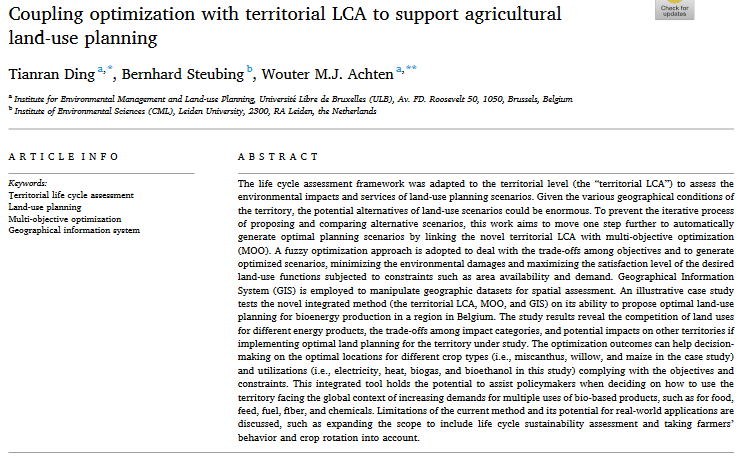 Kobling af optimering med territorial LCA for at understøtte planlægning af landbrugets arealanvendelse-image