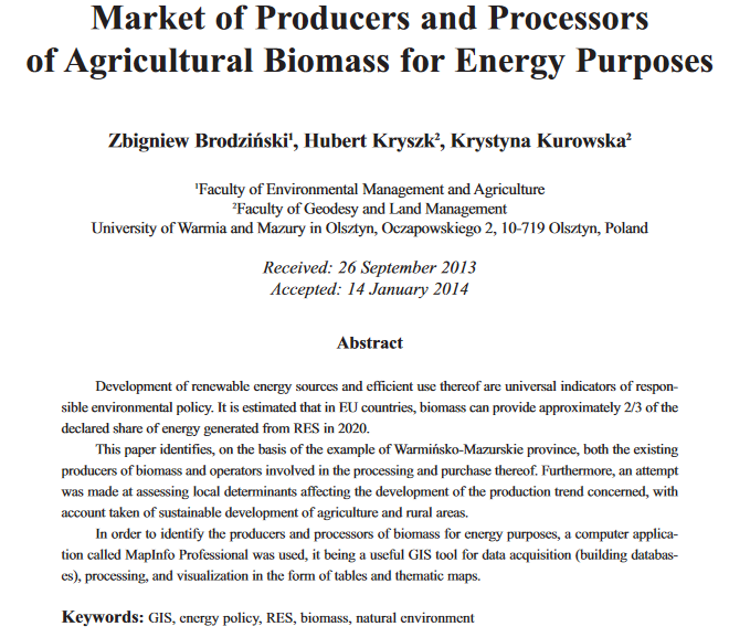 Market of producers and processors of agricultural biomass for energy purposes-image