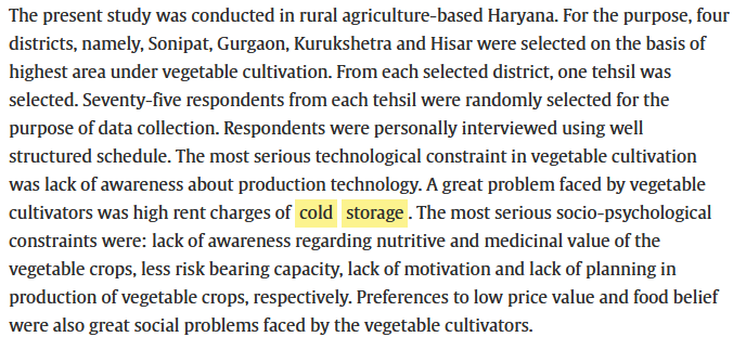 Socio - psykologiske begrænsninger i grøntsagsdyrkning, som landmænd i Haryana står over for-image