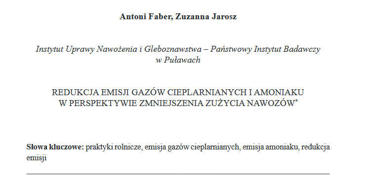 REDUCTION OF GREENHOUSE GAS AND AMMONIA EMISSIONS IN THE PERSPECTIVE OF REDUCING FERTILIZER CONSUMPTION-image