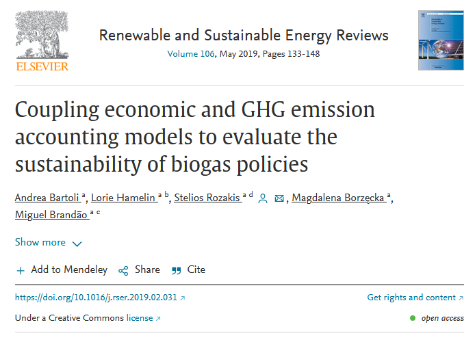 Łączenie modeli rachunkowości ekonomicznej i emisji gazów cieplarnianych w celu oceny zrównoważonego charakteru polityk dotyczących biogazu-image