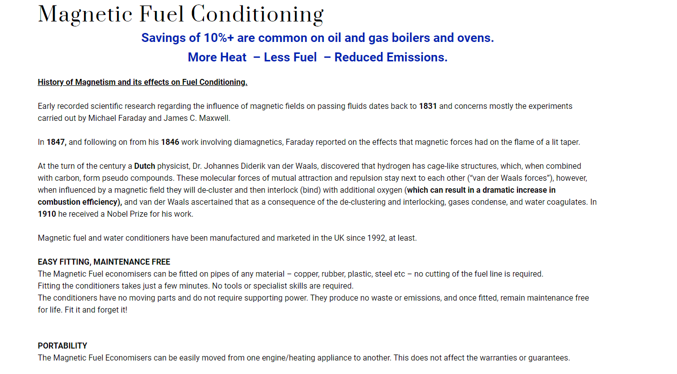 Condizionamento magnetico del carburante-image
