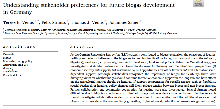 Understanding stakeholder preferences for future biogas development in Germany-image