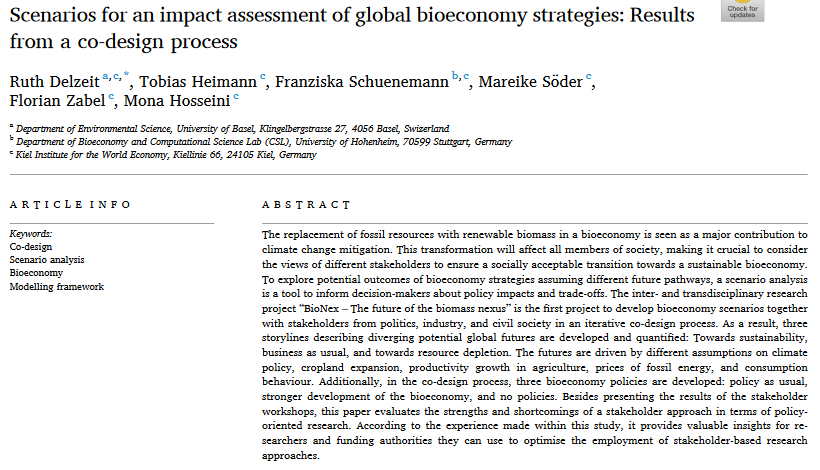 Scenarios for an impact assessment of global bioeconomy strategies: Results from a co-design process-image