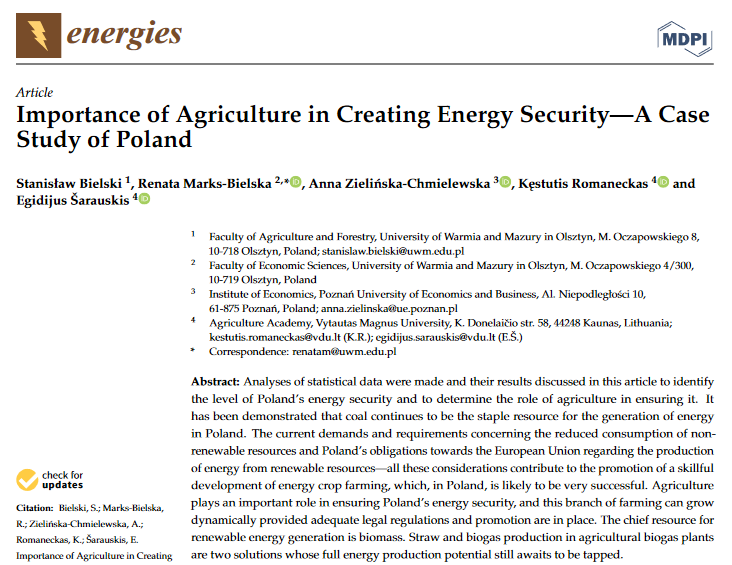 Importanza dell'agricoltura nella creazione della sicurezza energetica: un caso di studio della Polonia-image