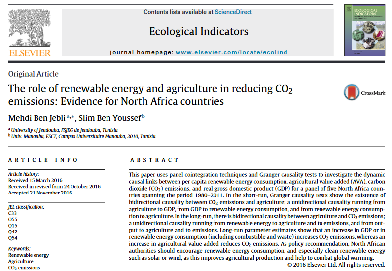 Il ruolo delle energie rinnovabili e dell'agricoltura nella riduzione delle emissioni di CO2: prove per i paesi del Nord Africa-image