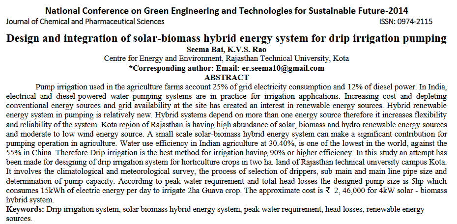 Progettazione e integrazione di un sistema energetico ibrido solare-biomassa per il pompaggio dell'irrigazione a goccia-image