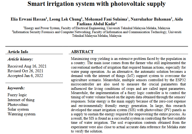 Smart irrigation system with photovoltaic supply-image