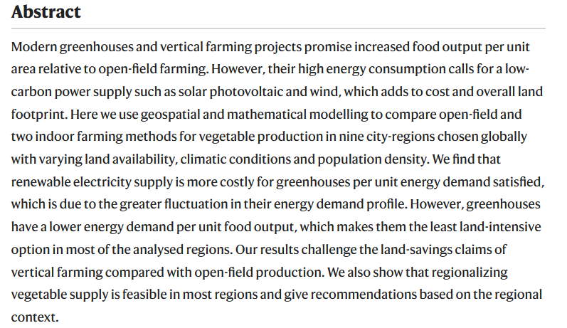 Regional conditions shape the food–energy–land nexus of low-carbon indoor farming-image