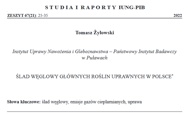IMPRONTA DI CARBONIO DELLE PRINCIPALI COLTURE COLTIVATE IN POLONIA-image