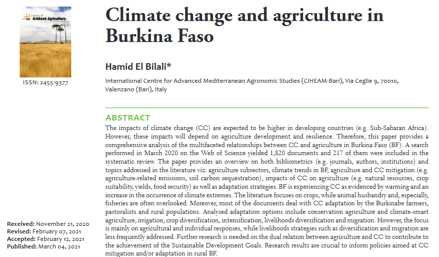 Climate change and agriculture in Burkina Faso-image