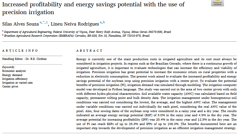 Increased profitability and energy savings potential with the use of precision irrigation-image