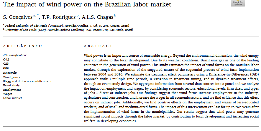 The impact of wind power on the Brazilian labor market-image