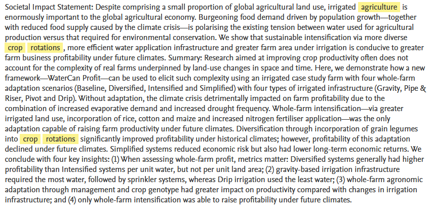Sustainable intensification with irrigation raises farm profit despite climate emergency-image
