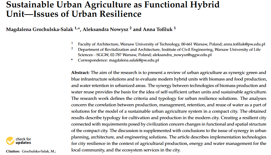 Duurzame stadslandbouw als functionele hybride eenheid - kwesties van stedelijke veerkracht-image